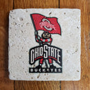 Ohio State University Mascot with Flag