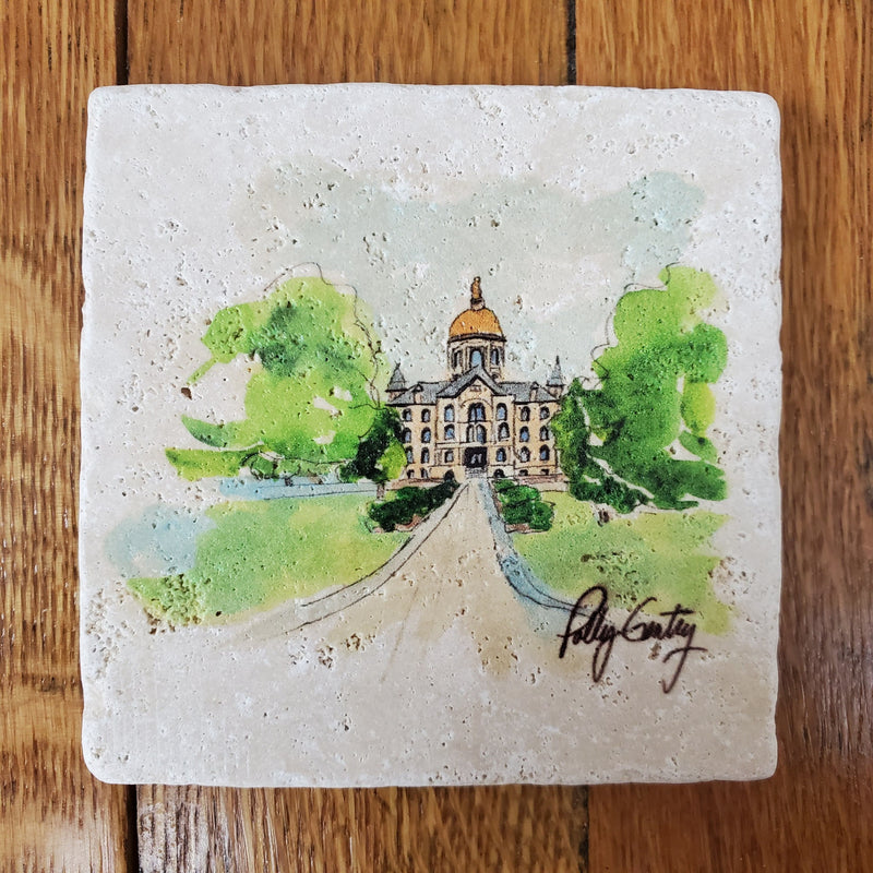 Notre Dame Golden Dome Polly Gentry Coaster