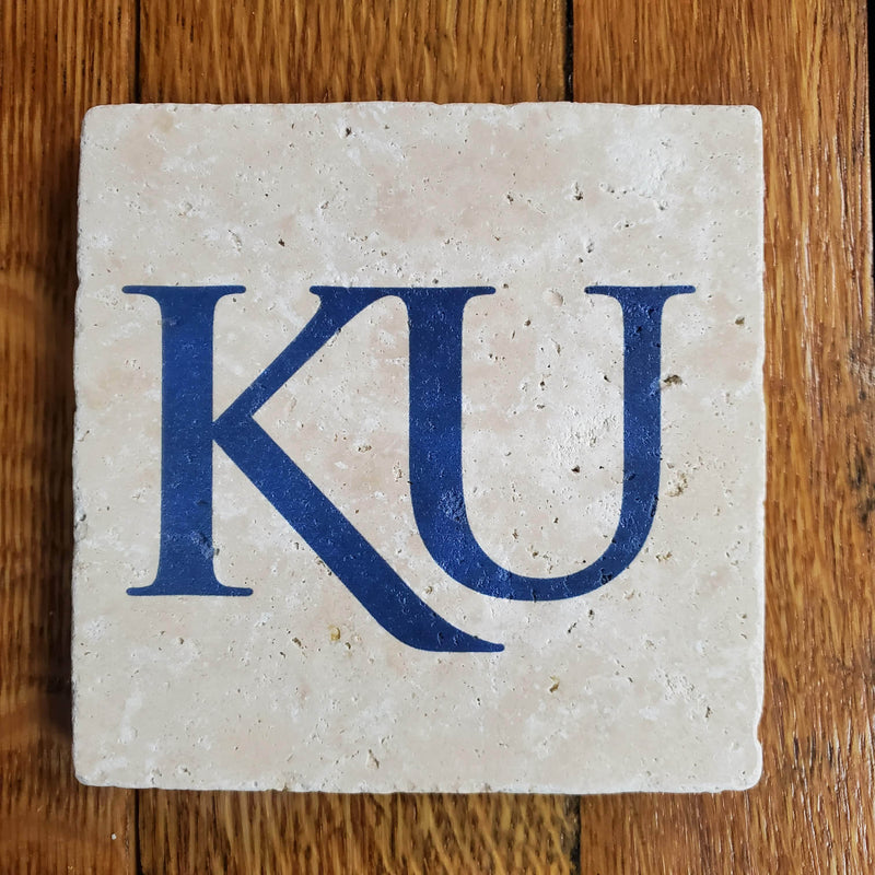 Kansas Jayhawks KU Letters coaster